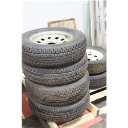 PALLET W/  SIZ (6) ST205/75 R 15 3500LB TRAILER