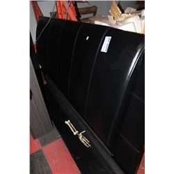 KING SIZE PADDED BLACK LEATHERETTE HEADBOARD