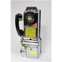 VINTAGE CHROME COIN OPERATED PAYPHONE