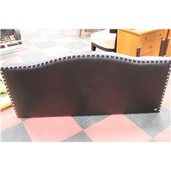DOUBLE SIZE PADDED BLACK LEATHERETTE NAILHEAD