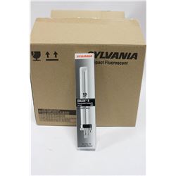 CASE OF 50 SYLVANIA FLUORESCENT 13 WATT LIGHTBULBS