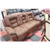 Image 1 : BROWN FABRIC ELECTRIC RECLINING SOFA