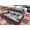 Image 1 : BROWN LEATHER ELECTRIC RECLINING LOVE SEAT
