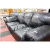 Image 2 : PAIR OF BLACK LEATHERETTE SOFAS