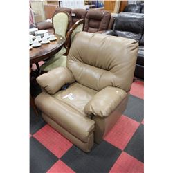BROWN LEATHER ELECTRIC RECLINING SOFA CHAIR