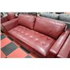 Image 3 : RED LEATHERETTE SOFA W 2 CHAIRS
