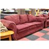 Image 3 : PREVIOUSLY ENJOYED RED MICROFIBRE SOFA & LOVE SEAT