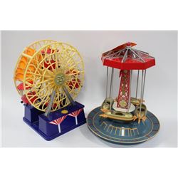 VINTAGE DISNEY FERRIS WHEEN AND RIDE ROCKET TOYS