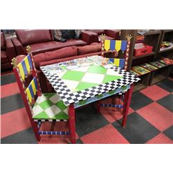 ART TABLE AND 2 CHAIRS