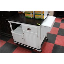 2 TONE KITCHEN ISLAND  CART