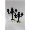 Image 1 : PAIR OF BLACK GLASS CANDLE HOLDERS