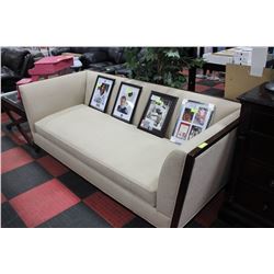 SHOWHOME WOOD AND FABRIC SOFA