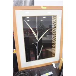 WOOD FRAMED GRASS-TWIG PICTURE (33"X41.5")