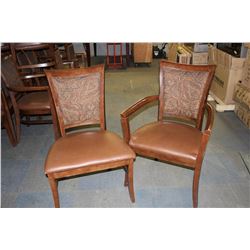 WOOD, FABRIC AND LEATHER SIDECHAIR AS THEY COME