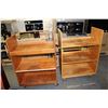 Image 1 : PAIR OF WOODEN SERVICE CARTS