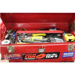RED TOOL BOX FULL OF TOOLS