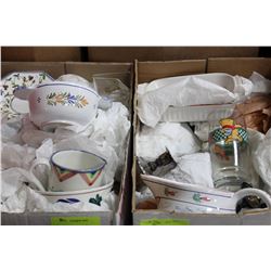 2 BOXES OF HOUSEHOLD DISHWARE