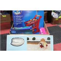 BOX W/ KID'S TOYS INCLD SHOPPING CART,DISNEY
