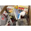 Image 1 : LARGE BOX OF DRYWALL & PAINTING TOOLS
