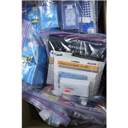 BOX OF NEW OFFICE SUPPLIES