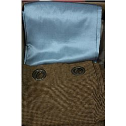 BOX OF CURTAINS & BLANKET