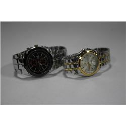 PAIR OF NEW STAINLESS STEEL WATCHES ON CHOICE