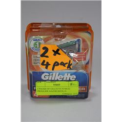 2 PACKS OF GILLETTE FUSION PROGLIDE RAZOR REFILLS