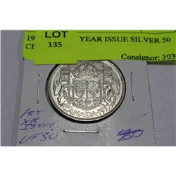 1937 GVI 1ST YEAR ISSUE SILVER 50 CENT COIN