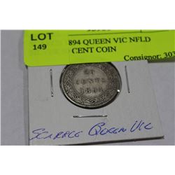 SCARCE 1894 QUEEN VIC NFLD SILVER 50 CENT COIN