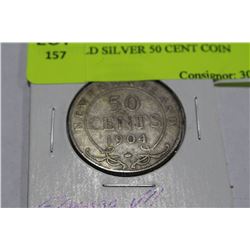 1904 NFLD SILVER 50 CENT COIN