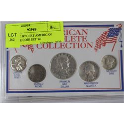 $1- 50 CENT W/ CERT. AMERICAN OBSOLETE COIN SET