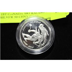 1ST CANADA SKI RACING PROOF SILVER 50 CENT COIN
