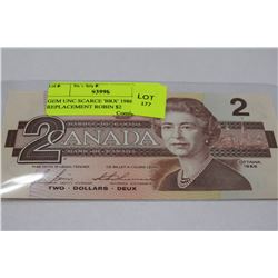 GEM UNC SCARCE 'BRX' 1986 REPLACEMENT ROBIN $2