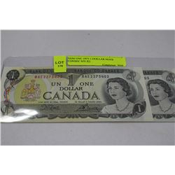 GEM UNC 1973 1 DOLLAR NOTE CONSEC S/N X2