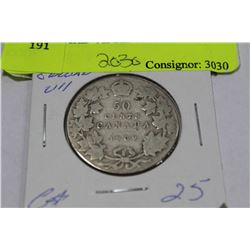 1909 EDWARD VII SILVER 50 CENT COIN