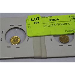 TWO US 8KT GOLD TOKENS