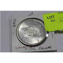 1964 CANADA SILVER DOLLAR COIN