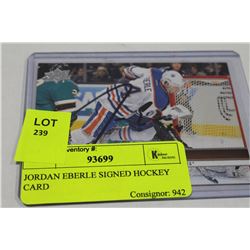 JORDAN EBERLE SIGNED HOCKEY CARD