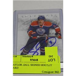 TAYLOR HALL SIGNED HOCKEY CARD