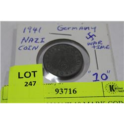 1941 GERMAN NAZI 10 MARK COIN