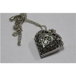 SILVERPLATED HEARTS POCKET WATCH