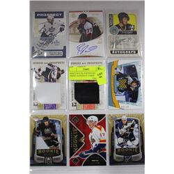 SHEET OF LTD. EDITION SIGNED JERSEY & HOCKEY CARDS