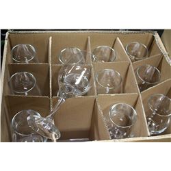 BOX OF WINE GLASSES