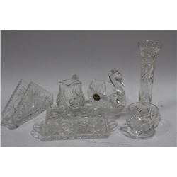 BOX OF 6 CRYSTAL GLASSWARE