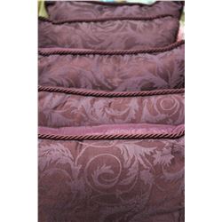 BOX OF 5 DECORATIVE WINE COLOR PILLOWS