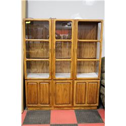 SOLID WOOD CHINA CABINET, WITH GLASS SHELVING