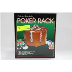 NEW DELUXE REVOLVING POKER RACK W 200 PROFESSIONAL