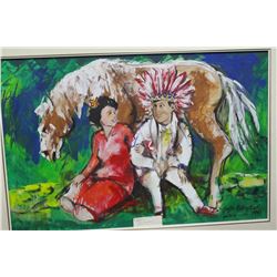 WEDDING DAY BY CLAYTON CAMBELL 1991 OIL ON CANVAS