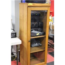 WOOD DISPLAY CABINET W/ GLASS DOOR