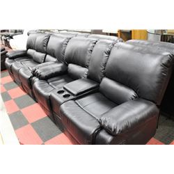 NEW 8008-SNL NEW BLACK LEATHER RECLINING SOFA